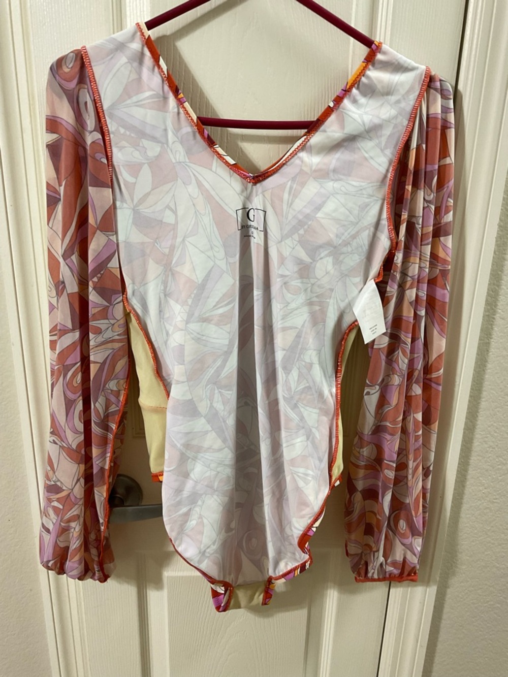 G by Giuliana Jet Set G One-Piece UPF 50 Mesh Sleeve Swimsuit size 12 - Picture 14 of 16